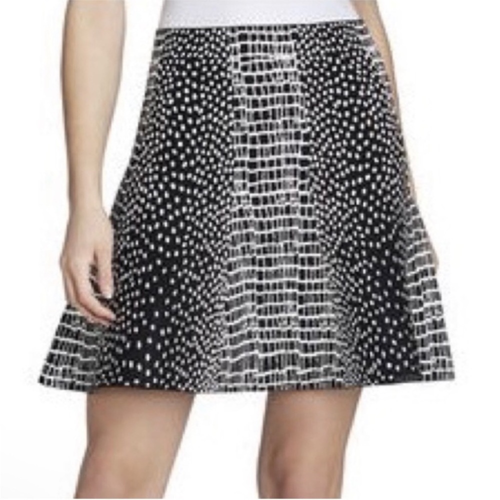 Black & White Croc Pattern Skirt by BCBG Max Azaria (flute/skater skirt)